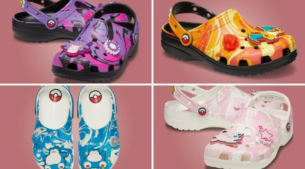 4 pares de crocs pokémon