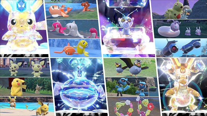 Imagenes de diferentes pokemon en su version Tera