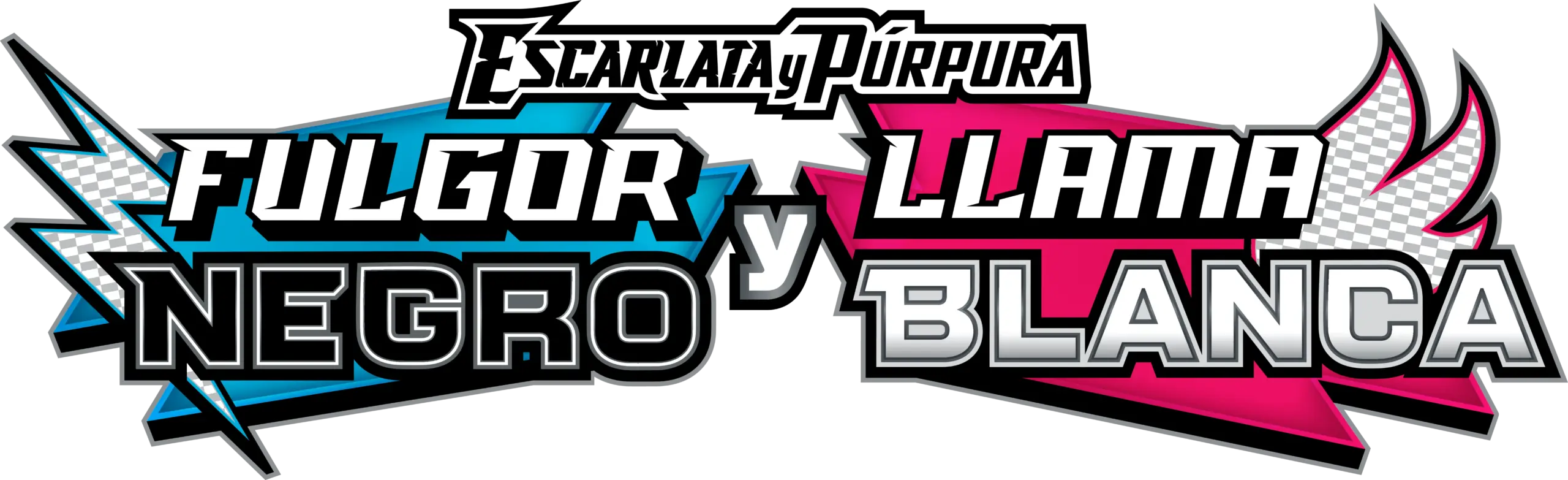 a black background with white text and blue and pink triangles