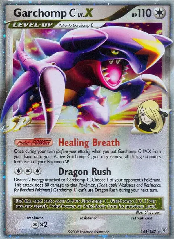 Garchomp C Lv.X 145/147 carta Pokémon TCG SP Level Up habilidad Healing Breath ataque Dragon Rush Supreme Victors