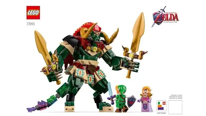 LEGO 77093 The Legend of Zelda Ocarina of Time caja oficial con Ganondorf Link y Zelda minifiguras