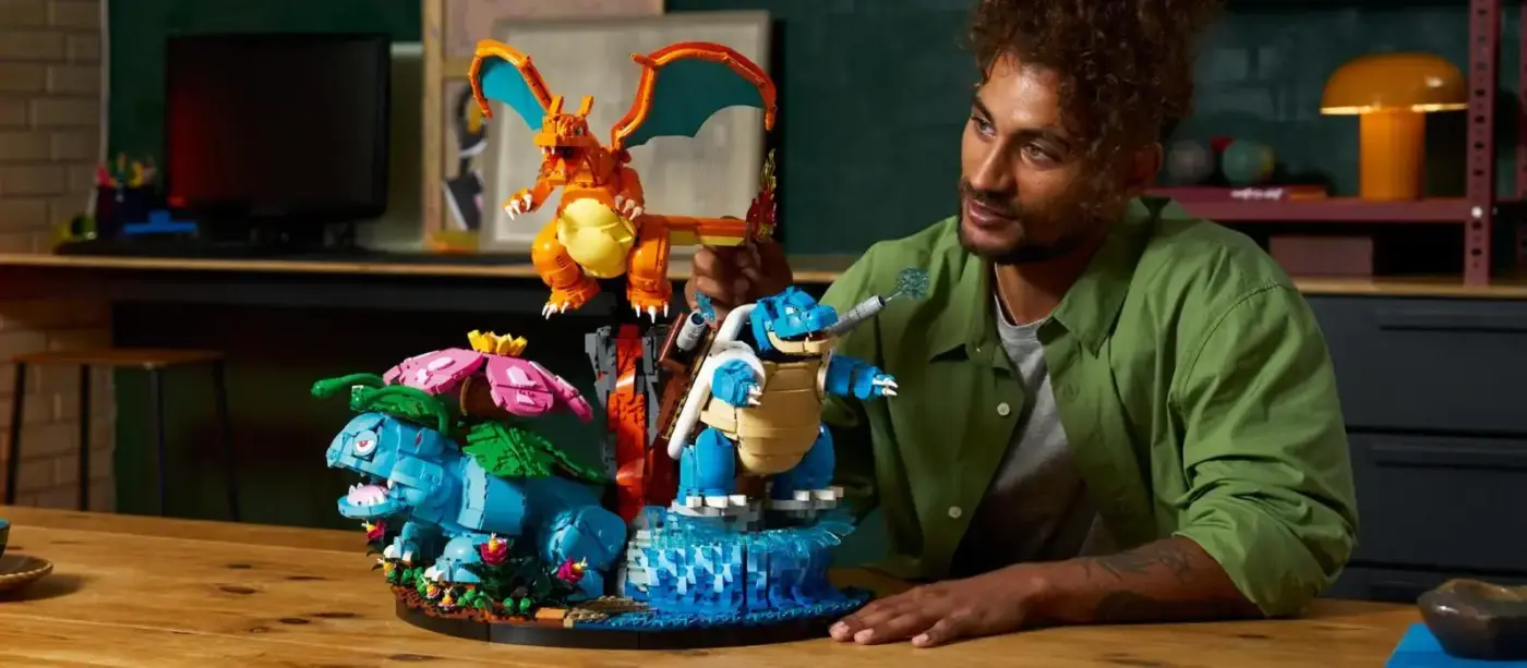 Set LEGO Pokémon Power Trio Charizard Venusaur Blastoise figura coleccionable adulto mesa