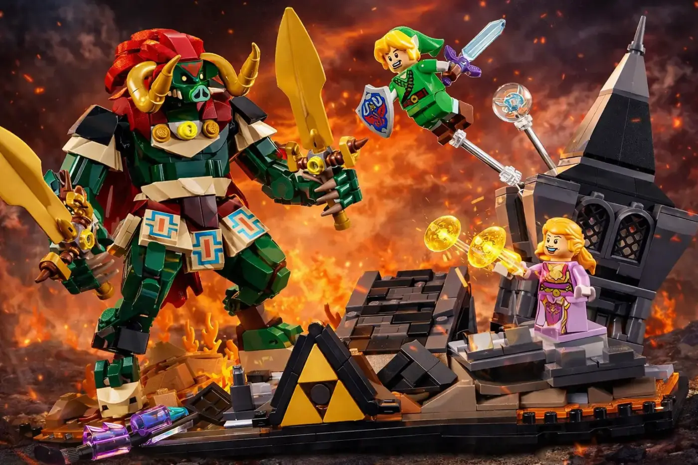LEGO The Legend of Zelda 77093 Ganondorf batalla final con Link y Zelda minifiguras Ocarina of Time