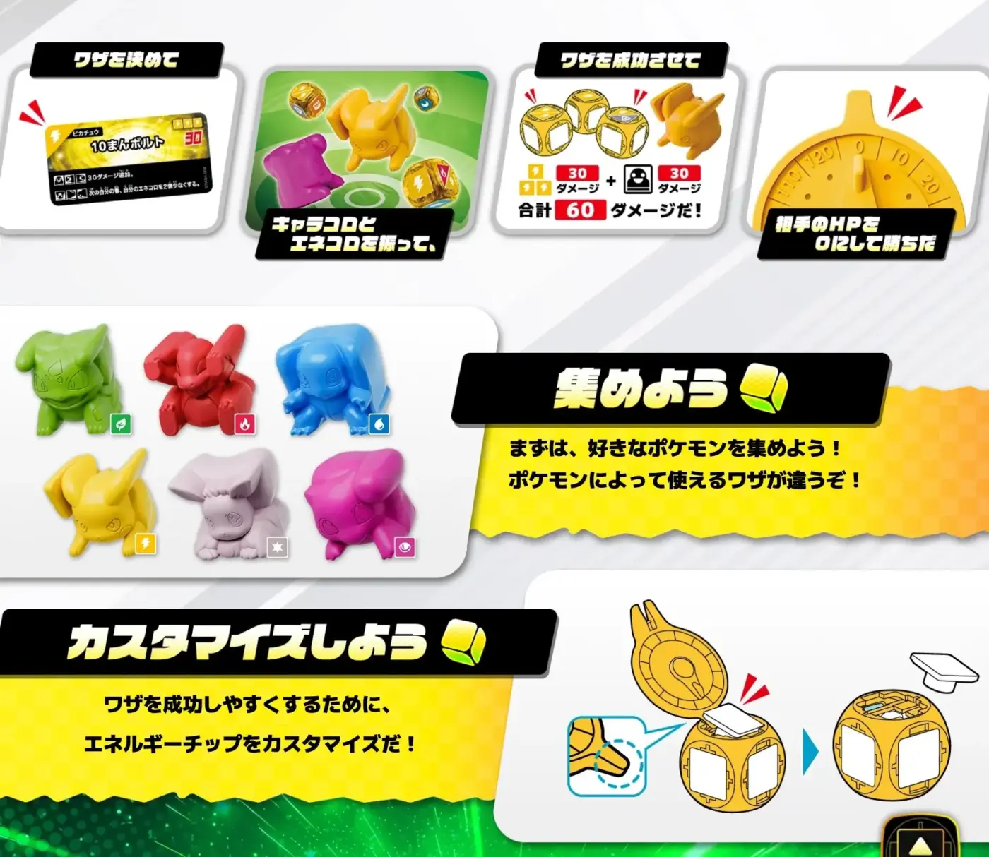 PLAKORO Pikachu set de dados Bandai Pocket Monsters caja oficial japonesa