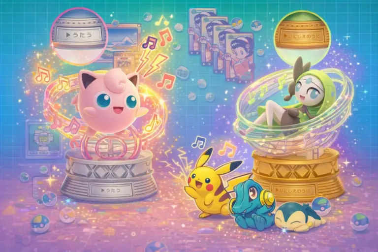 Timeless Adventure-Pokémon arte retro vaporwave Pikachu Chikorita Cyndaquil Jigglypuff Totodile