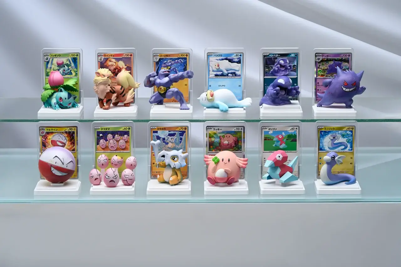 Card Illustration Figure Collection colección completa 12 figuras Pokémon TCG japonés Kanto generación 1