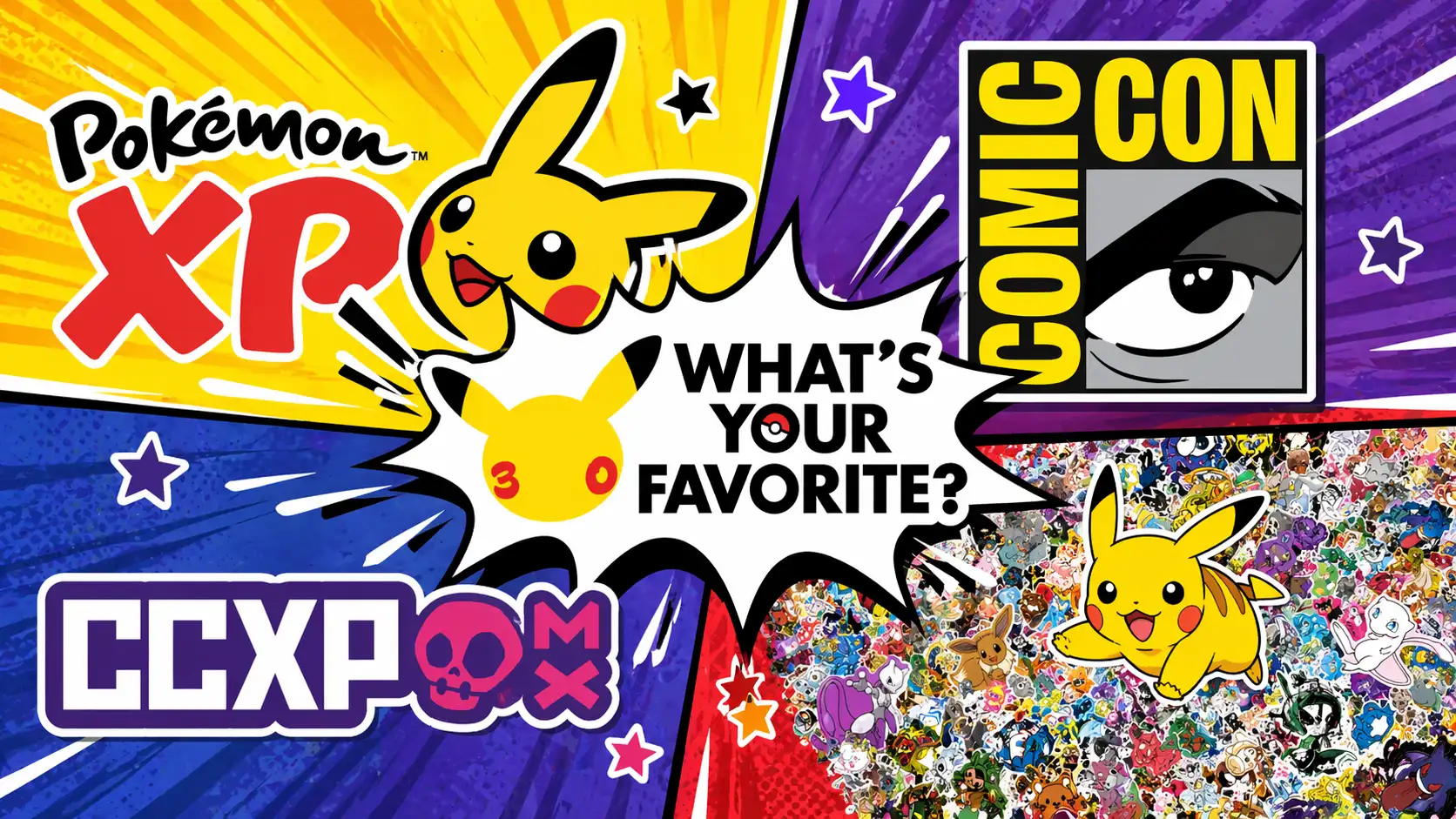 Pokemon convenciones 2026-Pokémon CCXP Comic-Con Pikachu Mew Mewtwo Eevee