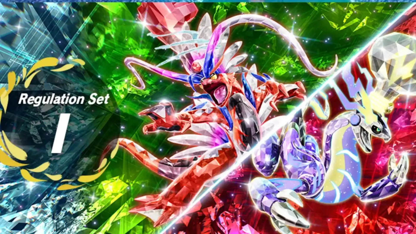 Pokémon Escarlata Púrpura Regulation Set I Koraidon Tera y Miraidon Tera arte competitivo VGC