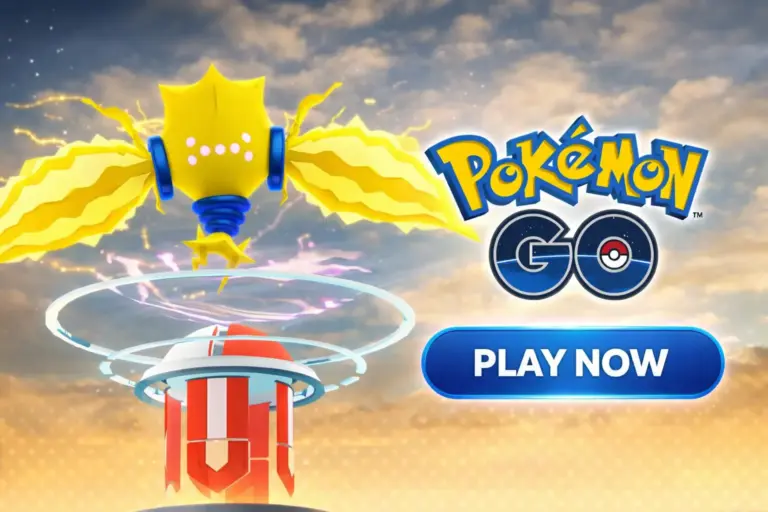 Pokémon GO banner oficial Togedemaru incursión Poképarada con anillo azul Play Now