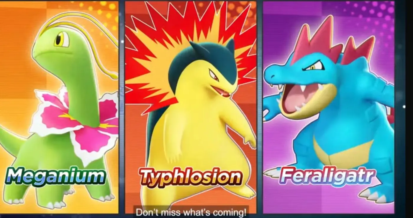 Typhlosion UNITE-Pokémon Johto Meganium Typhlosion Feraligatr promoción