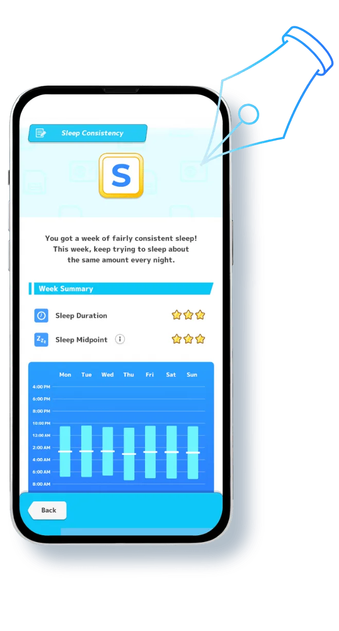 Pokémon Sleep app Sleep Consistency