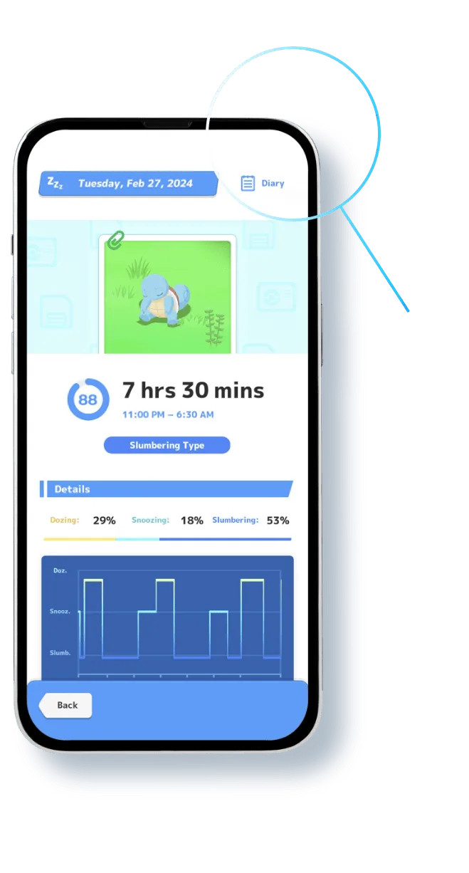 Pokémon Sleep app Squirtle Diary