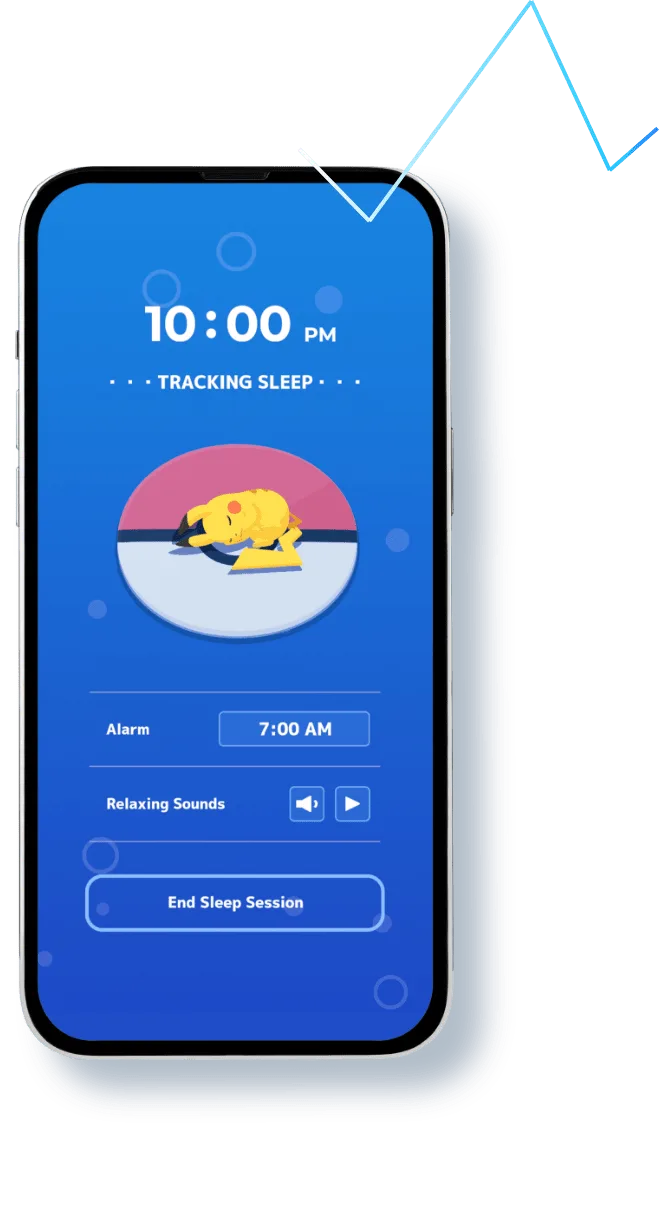 Pokémon Sleep app Tracking Session Pikachu