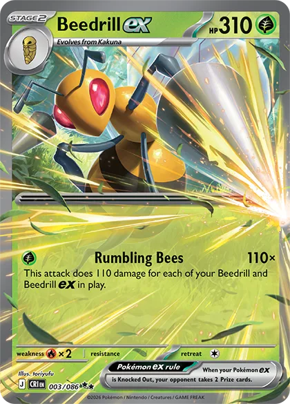 Pokémon TCG Beedrill EX carta Chaos Rising