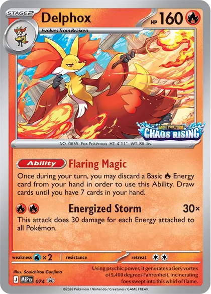 Chaos Rising promos revelados-Pokémon TCG Delphox Chaos Rising carta