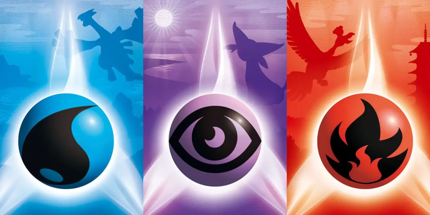 Tipos energía TCG-Pokémon TCG energías con Lugia Espeon Ho-Oh