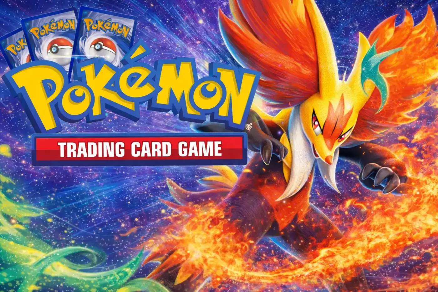 Delphox ex promo-Pokémon TCG logo Delphox cósmico