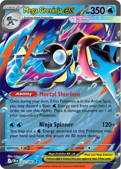 Greninja ex colección-Pokémon TCG carta Mega Greninja EX