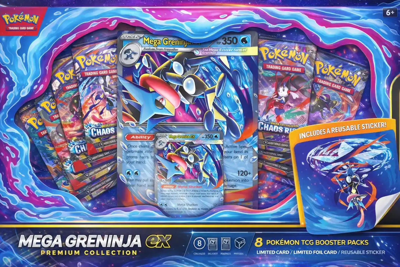 Greninja ex colección-Pokémon TCG Mega Greninja EX Premium Collection