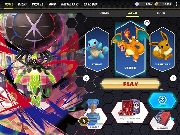 TCG Live update abril 2026-Pokémon TCG Online menú principal Zygarde Complete