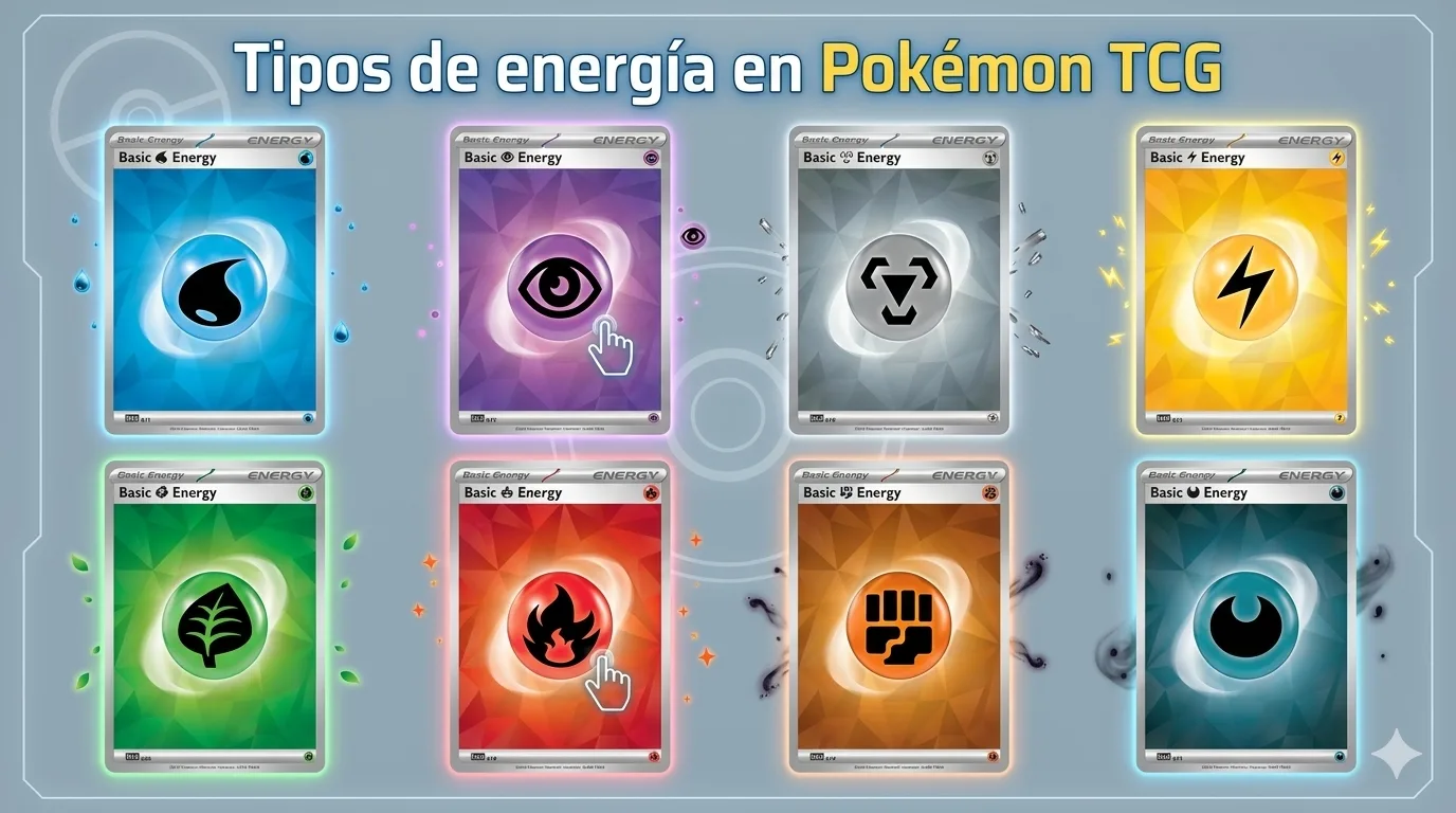 Tipos energía TCG-Pokémon TCG tipos de energía básica