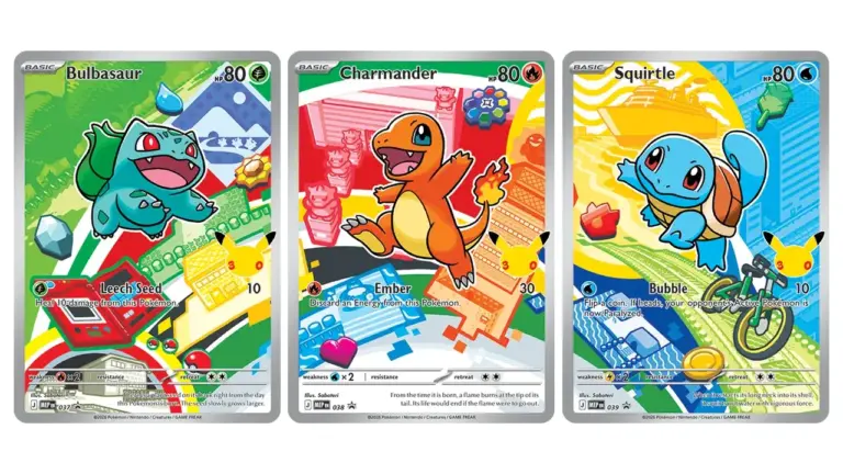 Bulbasaur Charmander y Squirtle cartas Pokémon TCG 037 038 039 set MEP arte pop urbano 2026
