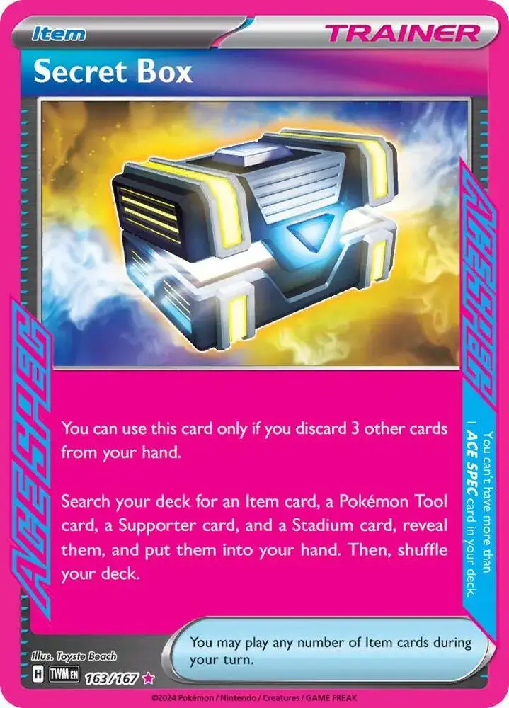 Secret Box Trainer Item ACE SPEC 163/167 Twilight Masquerade Pokémon TCG ilustrador Toyste Beach